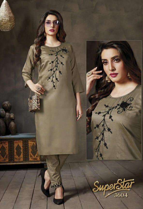 Superstar 2 Fancy Ethnic Wear Silk Designer Kurti With Bottom Collection